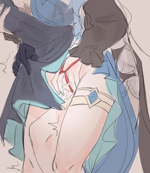 Yelan fingered from behind by Shenhe (oldyveryoldy) [Genshin Impact]