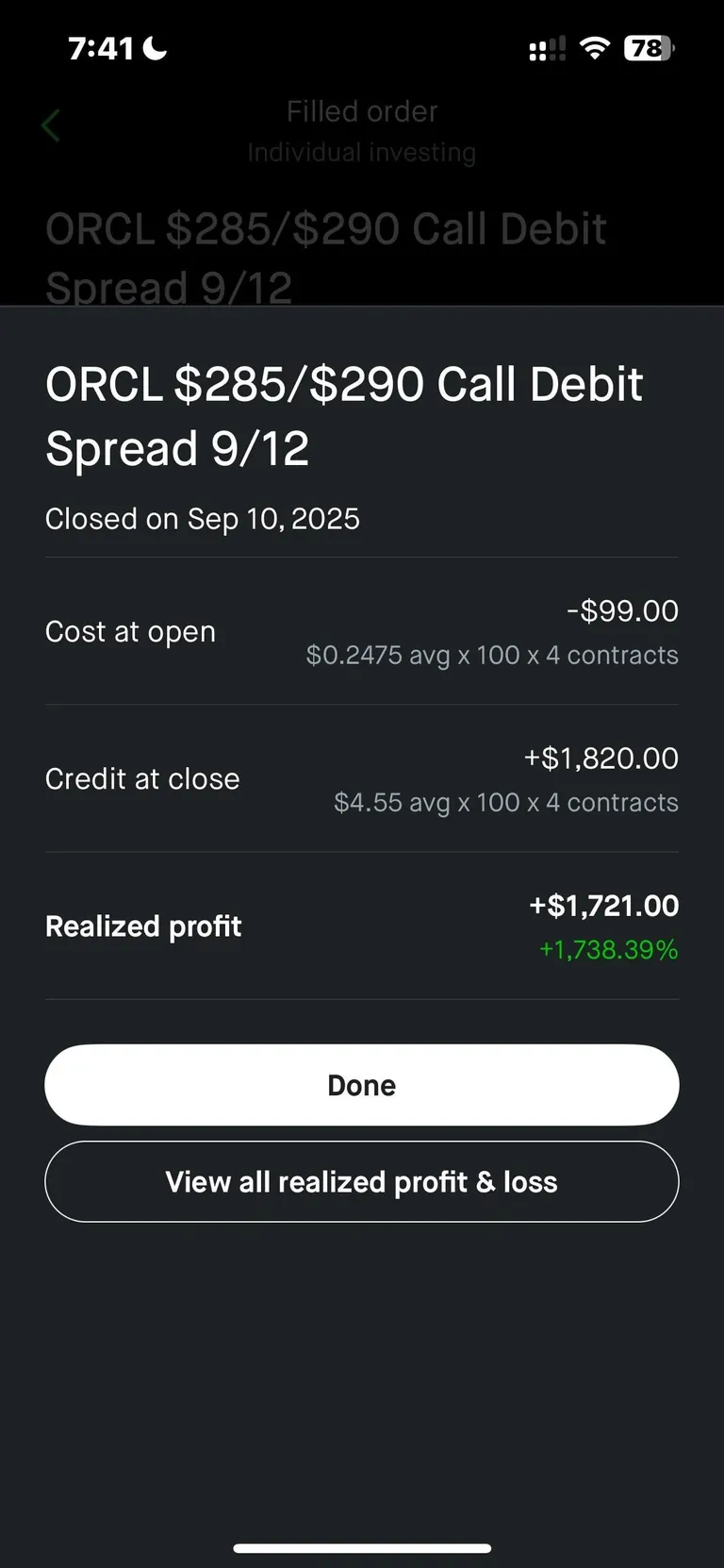 I’m back again.. $250 into $25k - left $140k on the table 😳🖕