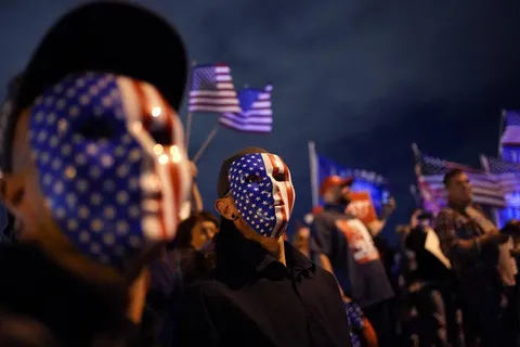 Protestors in front of the Clark county election department in North Las Vegas, Nevada, 11/6/2020
