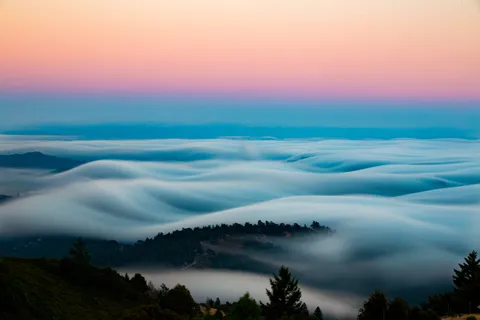ITAP of the fog rolling over San Francisco at sunset.