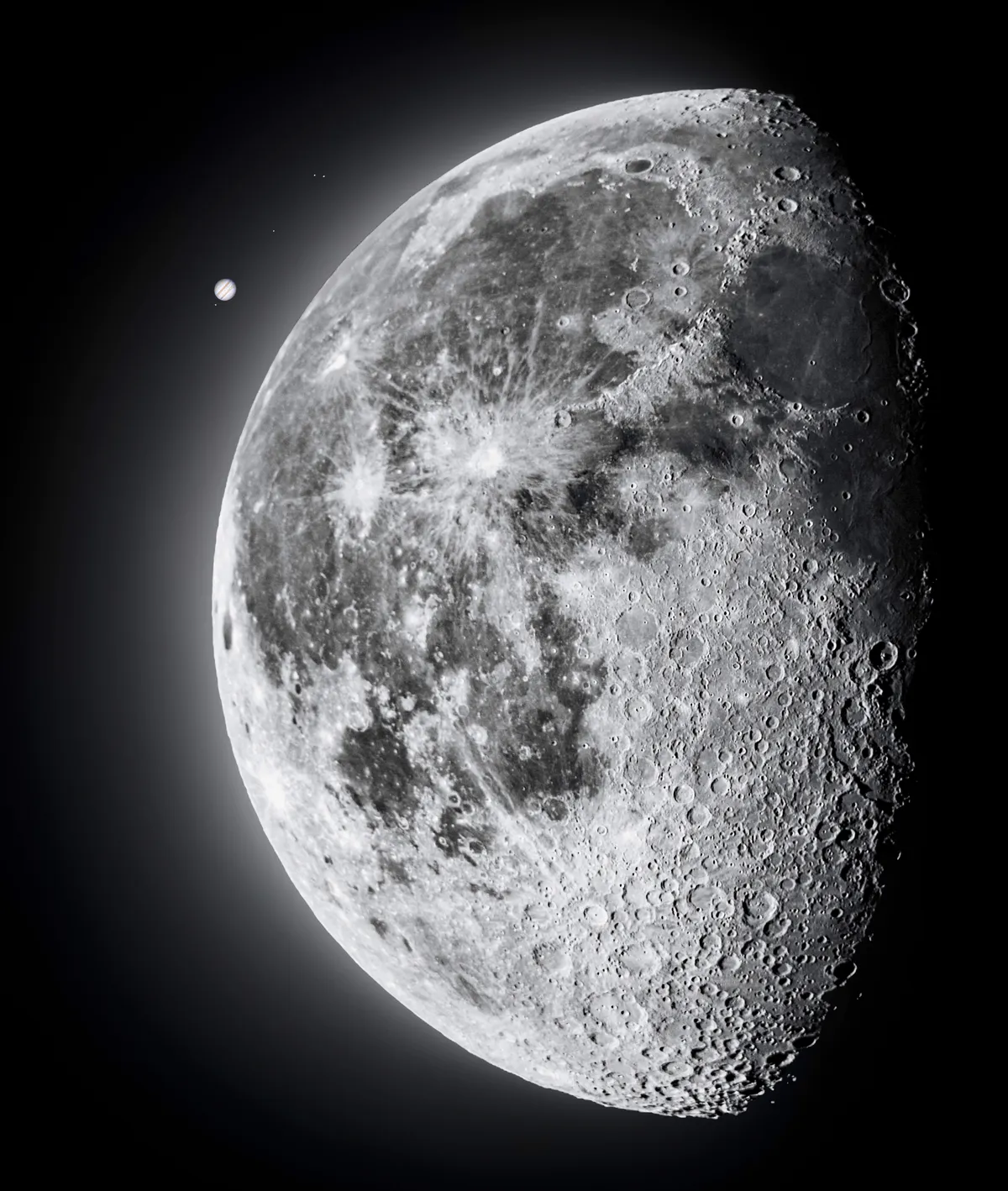 The Moon and Jupiter This Morning With My Telescope