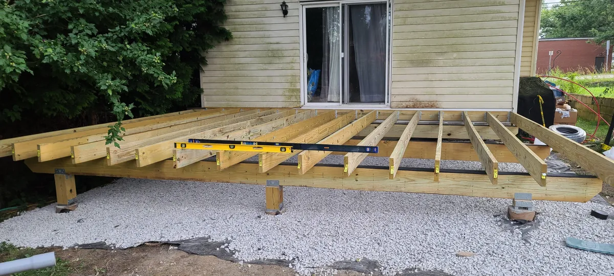 Replaced the deck that was falling apart when I bought the house, and decided to go bigger