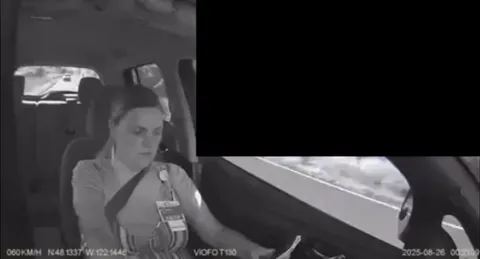 POV distracted driving (view of road blacked out when distracted)