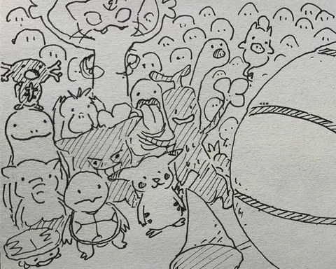 “Espurr dunking on a garchomp”, by me