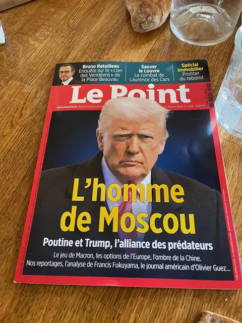 Trump makes it to the cover of French magazine Le Point as "The Man from Moscow"