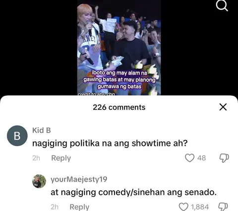 Matagal na naging sinehan/comedy bar ang senado.