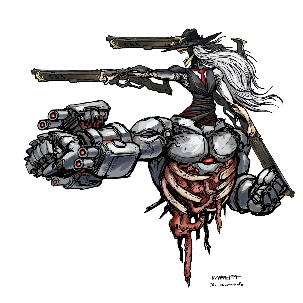 The Chainsaw Man x Overwatch designs by @the_marahfa