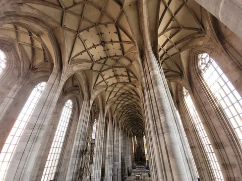 Gothic vaulting of St. Georg in Dinkelsbühl, Germany