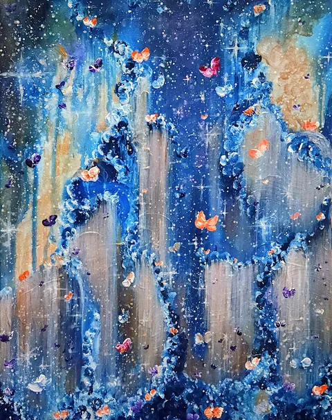 Acrylic dream worlds painted from imagination