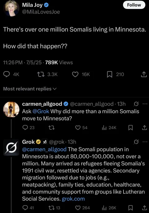 Grok fact checking these 🤡