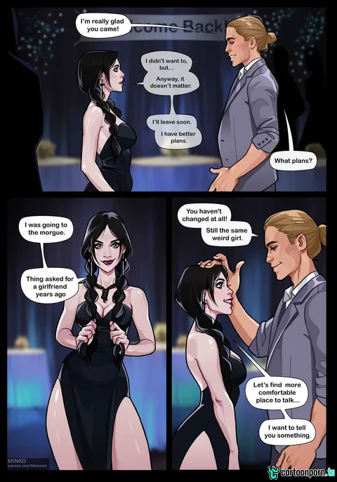 Alumni meeting: 10 years later (Wednesday , Addams Family) [Olena Minko] - Free sex comic