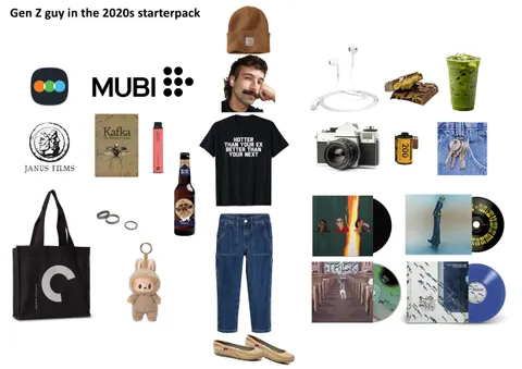 Gen Z guy in the 2020s starterpack