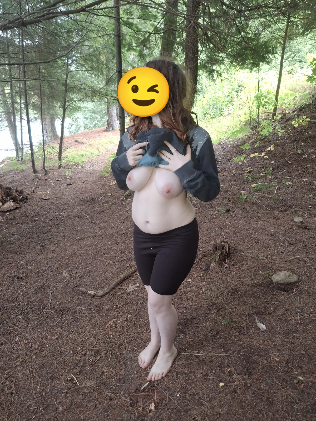 Boobs out at a public campsite 😋