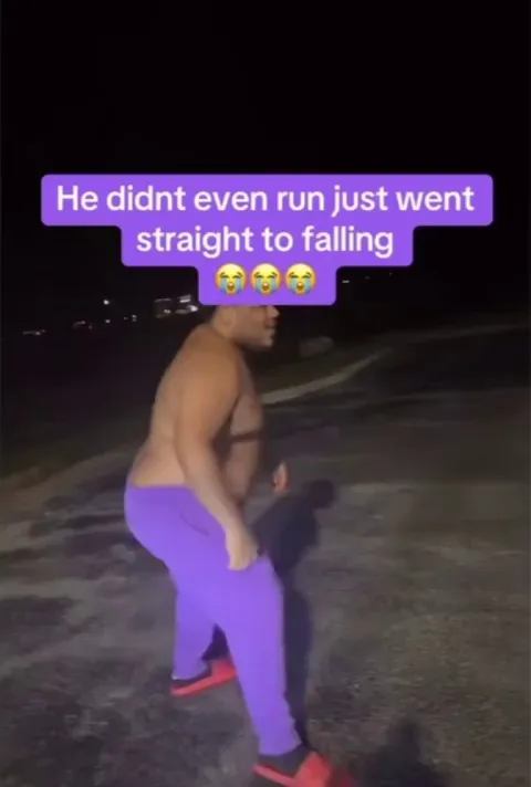 Guy forgets how to run