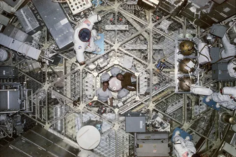 The interior of Skylab