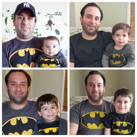I wanted to share one of my favorite traditions with my son: Our annual "Batman" picture. We've been doing this since he was born (although I didn't realize it was a "thing" until year 3). We'll keep it going as long as possible! Swipe ➡️➡️