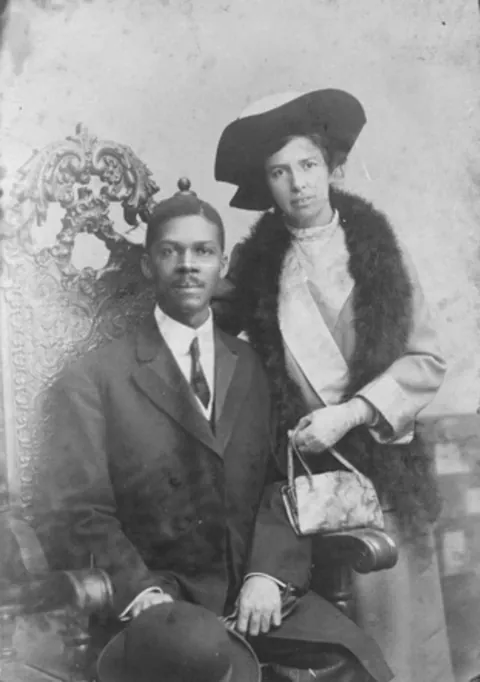 Early mixed couple Louis Gregory  and Louisa Mathew in (1912)