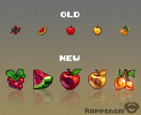 Tried respriting some fruit :D