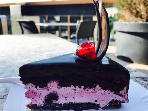 [I ate] Chocolate cherry cake.