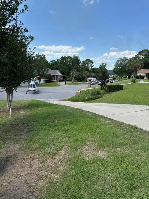 Not everyday you get blocked in your driveway by a helicopter.