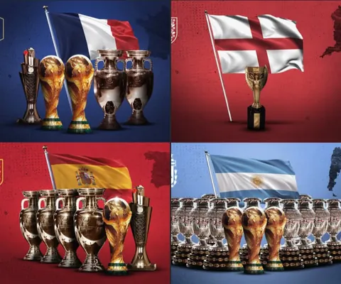Official trophies won by the four semifinalists.