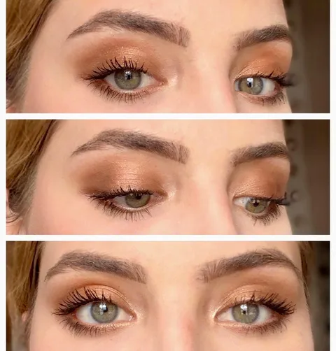 Single-shadow copper smoky eye