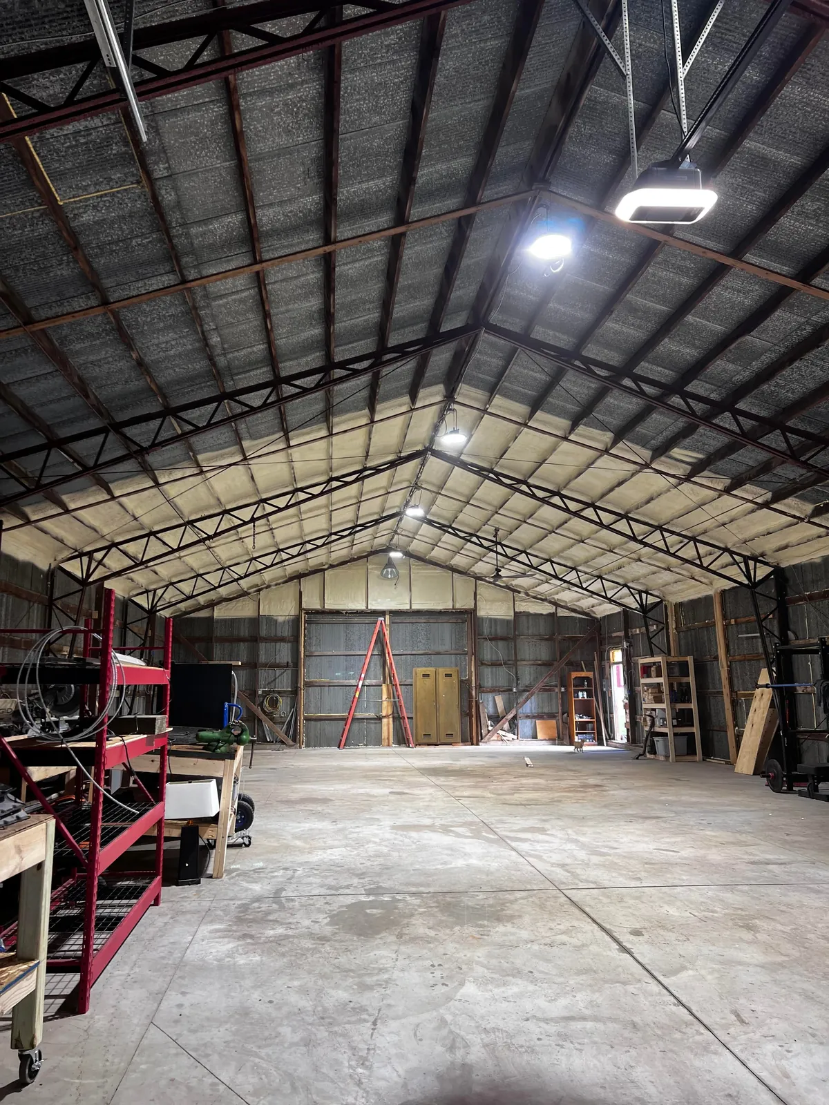 Progress from my 60+ yr old pole barn / workshop build