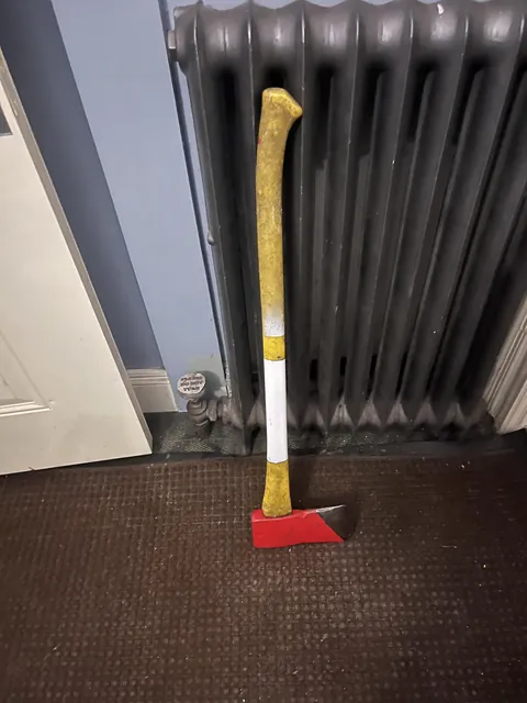 The fire department accidentally left behind a fire axe after clearing out our building.