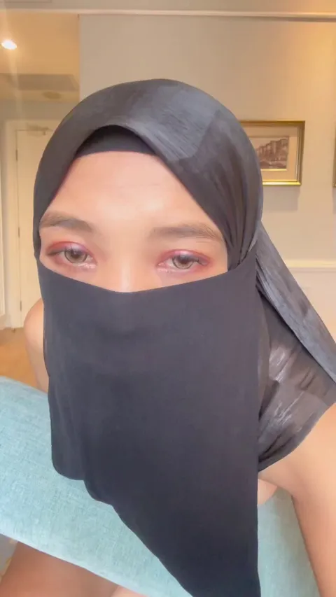 Veil lifted, tits revealed