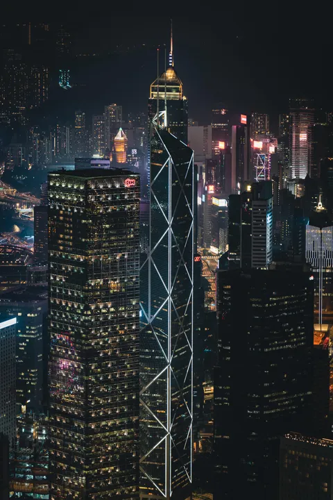 Took a picture of Hong Kong’s skyline at night [OC]