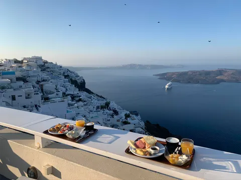 Pre-COVID breakfast in Santorini