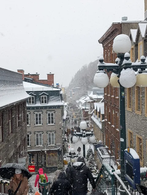 Quebec City in a snowstorm