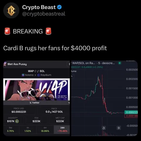 Cardi B rugs her fans for $4000 profit