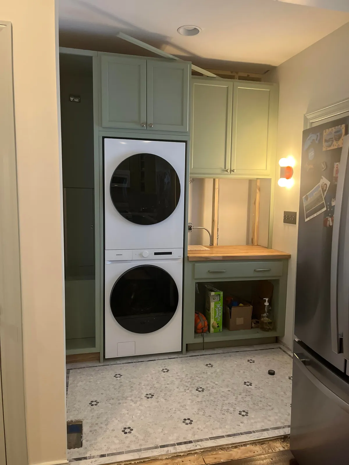 New laundry nook in our 150yr old house! After/Before and Full Process