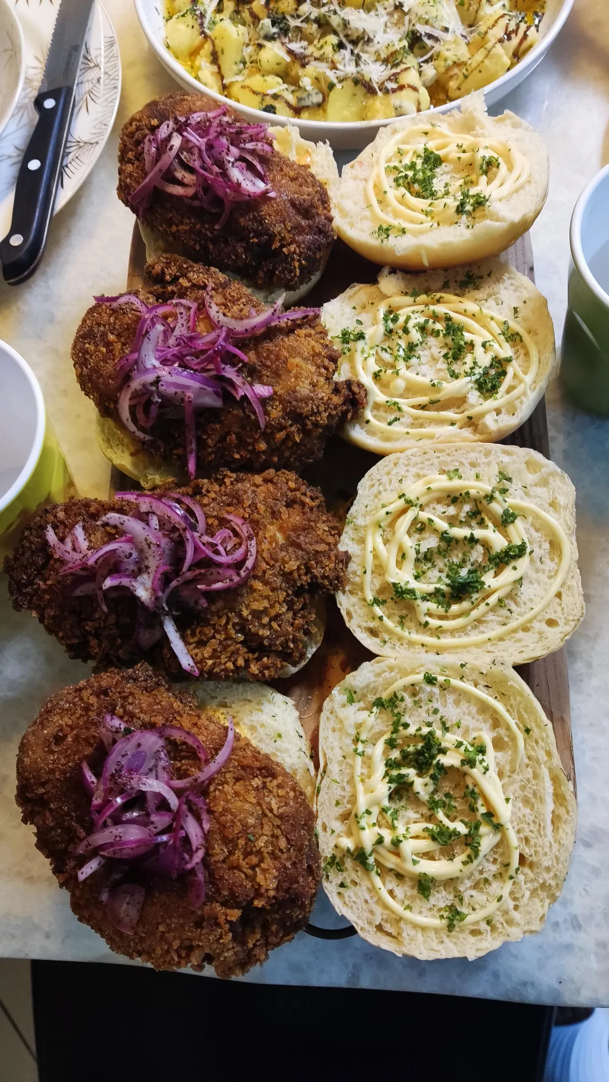 [homemade] Spicy Chicken Katsu Burgers