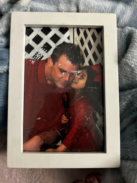My bio moms ex boyfriend(who was my father figure at the time) gave me this old photo of me and him for my birthday