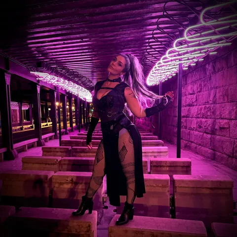 My wife as Sindel (MK) last night for a Halloween party. 