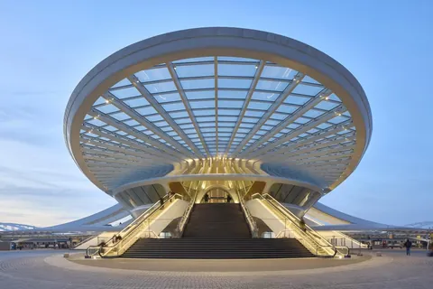 Gare de Mons Station by Santiago Calatrava in Mons, Belgium