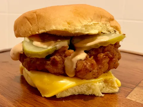 Was craving Chick-fil-A but there isn’t one close to me. Decided to make my own. First time ever frying chicken as well.