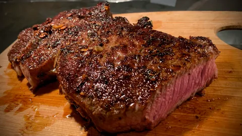 Seared new york strip for dinner today!