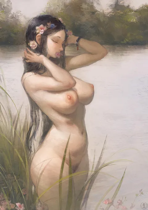 Bathing near a lake (Nat the Lich)