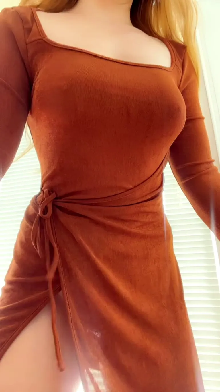 This dress is pretty but it looks better when I’m taking it off 