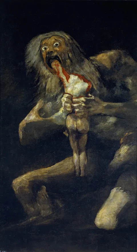 Saturn Devouring His Son, Francisco Goya, Mixed Media Canvas Transfer, 1820