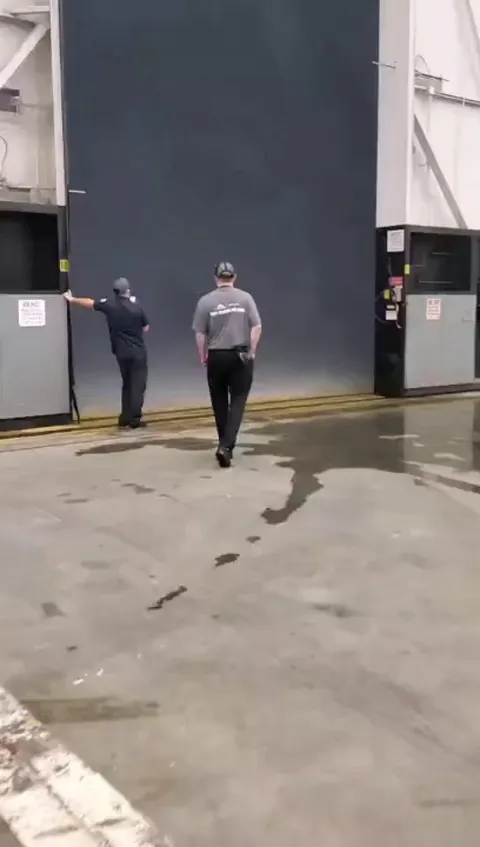 Rain Storm in Alabama outside this factory door