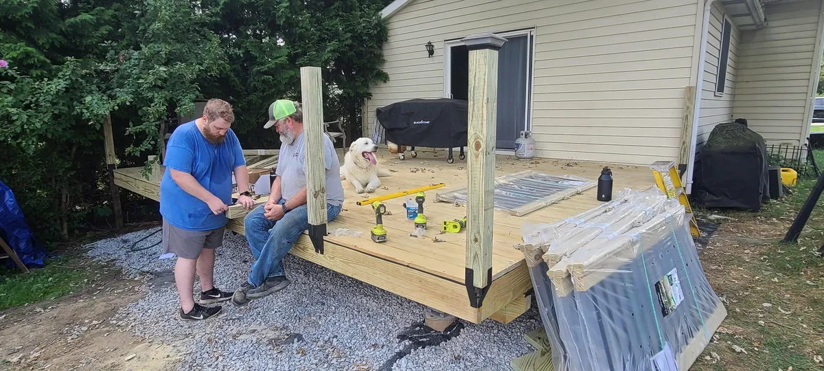 Replaced the deck that was falling apart when I bought the house, and decided to go bigger