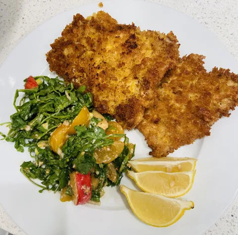 [Homemade] classic Wiener schnitzel 