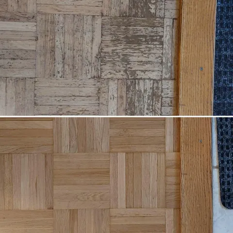 We had floors in our new home sanded and polished by a professional. Looks like brand new.