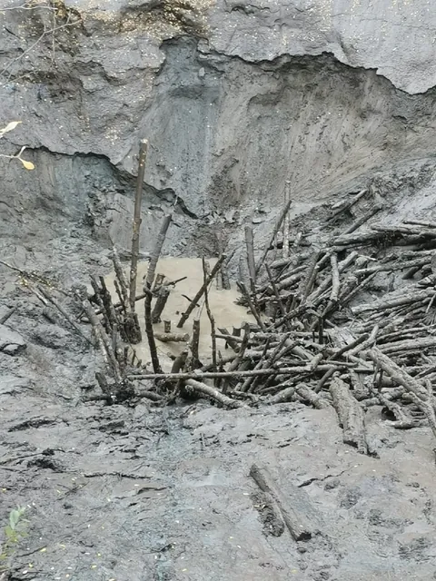 The lake was sucked into the ground.