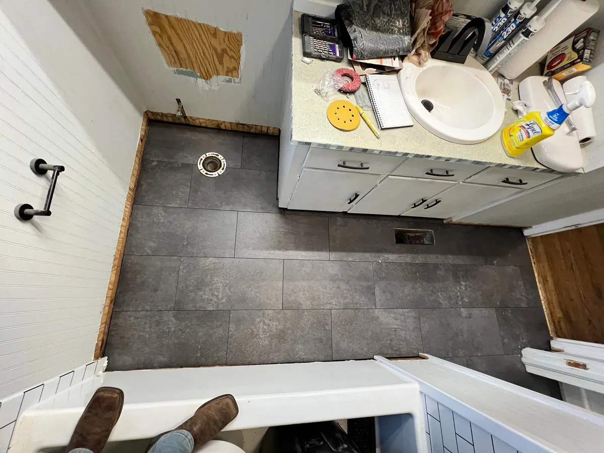 Finally got around to repairing the soft floor in my guest bathroom