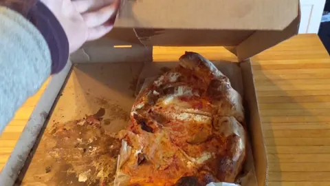 Cut pizza box for small fridge. Genius or terrible?
